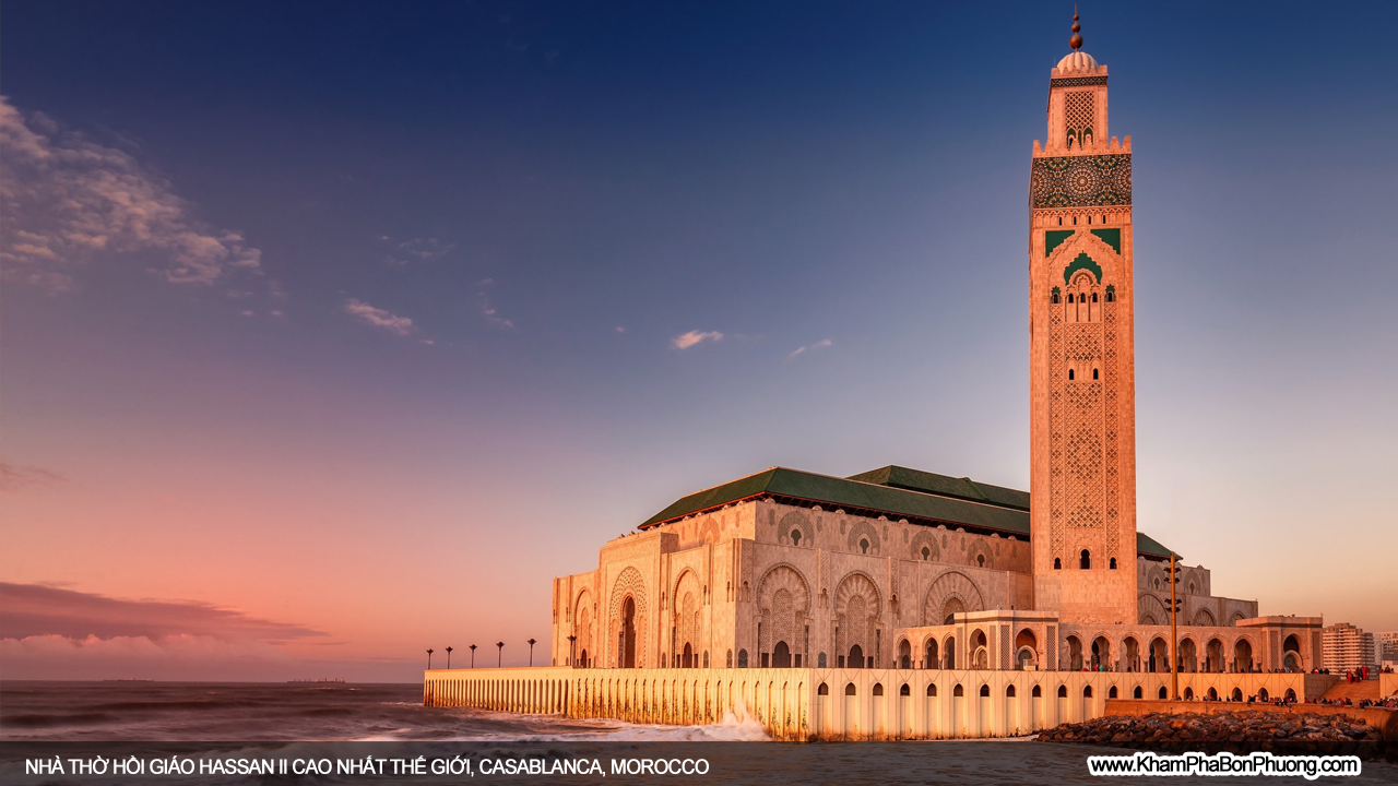Khám phá nhà thờ Hồi giáo Hassan II cao nhất thế giới, Casablanca, Morocco | Khám Phá Bốn Phương